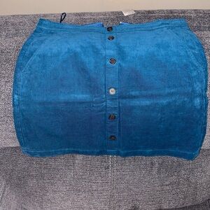 NWT J. Crew Vibrant Blue Corduroy Mini Skirt